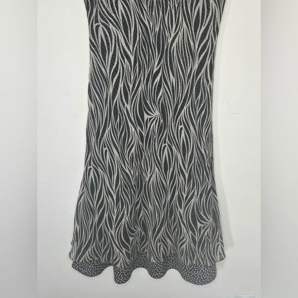 Coldwater Creek Silk Blend Dress Black White Cowl Neck Sleeveless P10 - Picture 9 of 10